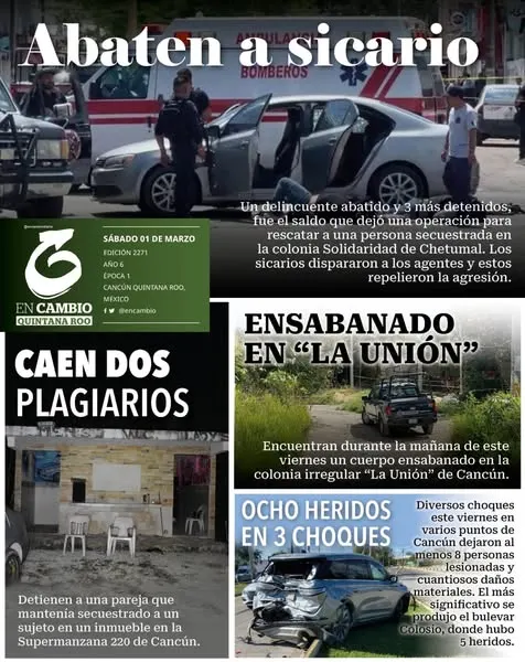 Portada de En Cambio - Quintana Roo (contraportada) del sábado, 1 de marzo de 2025