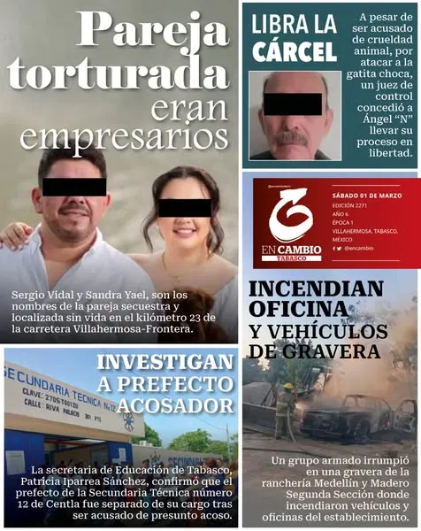 Portada de En Cambio - Tabasco (contraportada) del sábado, 1 de marzo de 2025