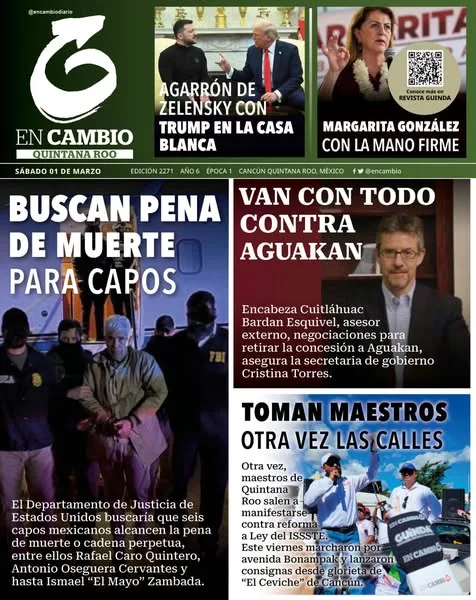 Portada de En Cambio - Quintana Roo (portada) del sábado, 1 de marzo de 2025