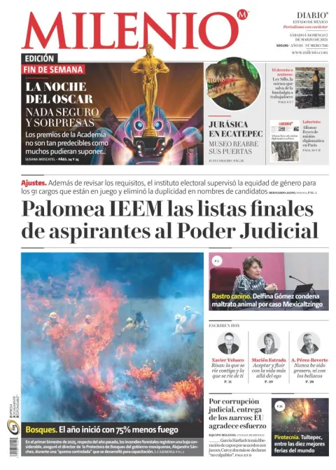 Portada de Milenio Edo de Mexico del sábado, 1 de marzo de 2025