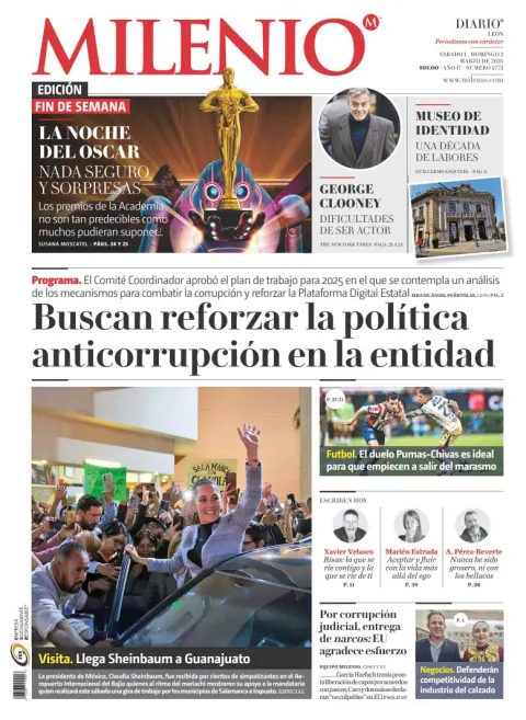 Portada de Milenio Leon del sábado, 1 de marzo de 2025