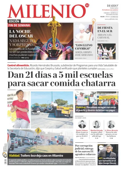 Portada de Milenio Tamaulipas del sábado, 1 de marzo de 2025
