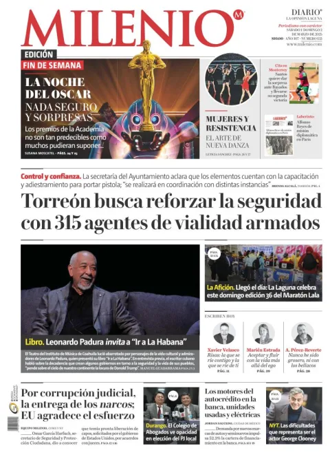 Portada de Milenio Laguna del sábado, 1 de marzo de 2025