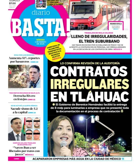 Portada de Basta del sábado, 1 de marzo de 2025