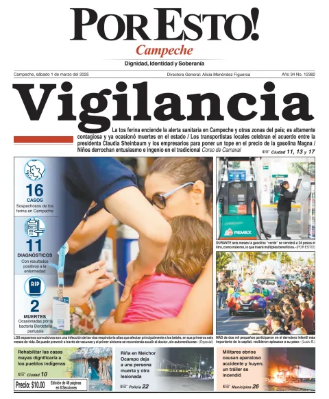 Portada de Por Esto (campeche) del sábado, 1 de marzo de 2025