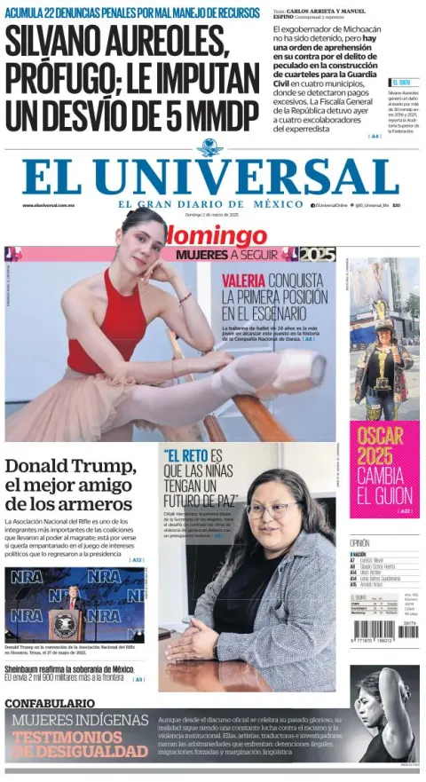 Portada de El Universal