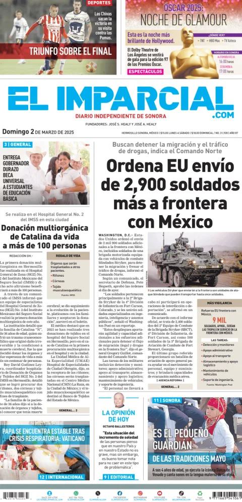 Portada de El Imparcial