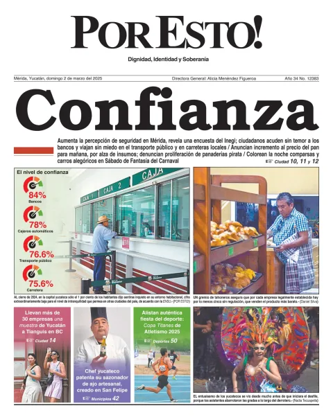 Portada de Por Esto (merida, Yucatan) del domingo, 2 de marzo de 2025
