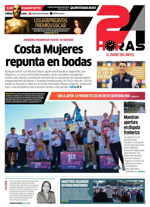 Portada de 24 Horas Quintana Roo