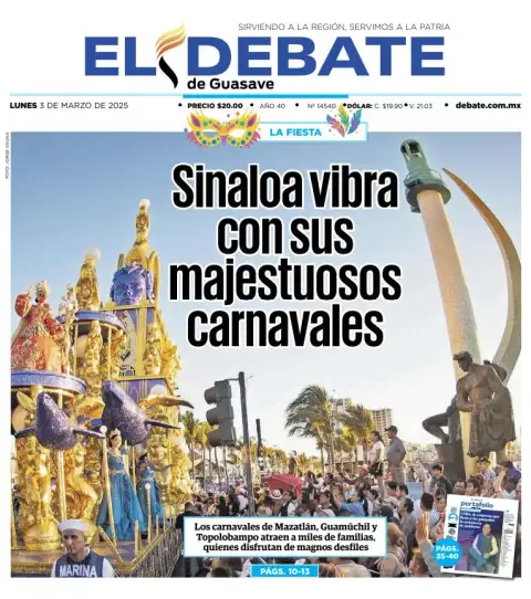 Portada de El Debate de Guasave