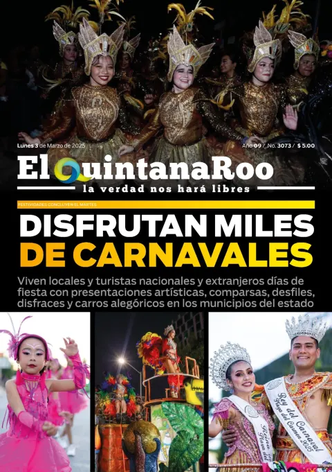 Portada de El Quintana Roo (portada) del lunes, 3 de marzo de 2025