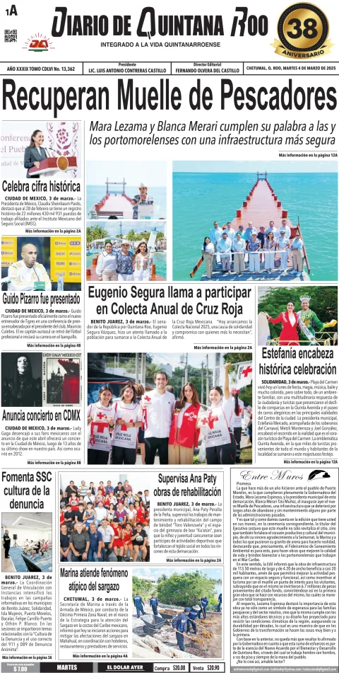Portada de Diario de Quintana Roo (portada)