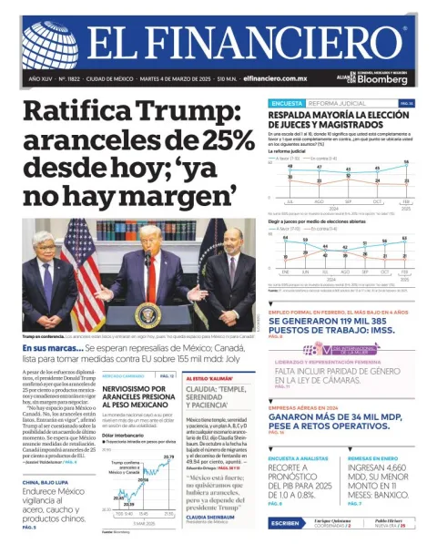 Portada de El Financiero