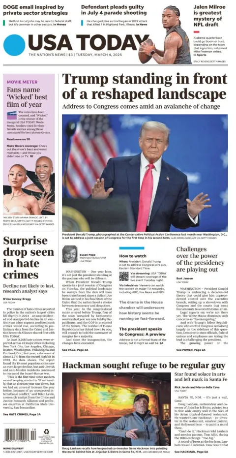 Portada de Usa Today