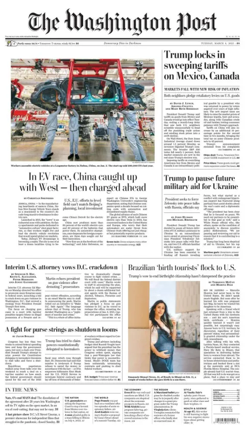Portada de The Washington Post