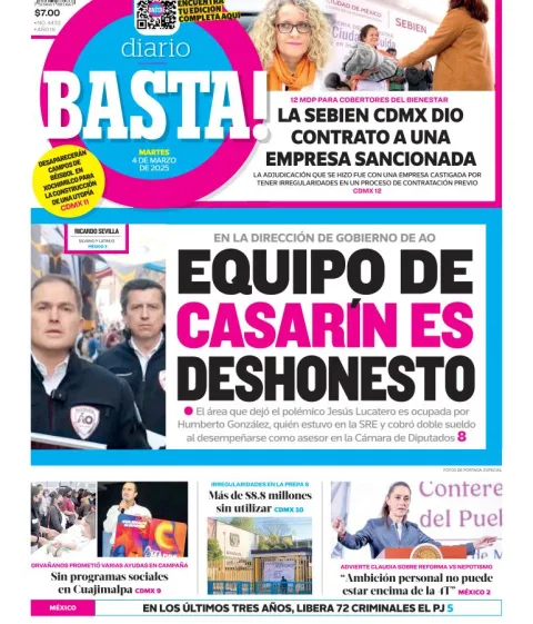 Portada de Basta del martes, 4 de marzo de 2025