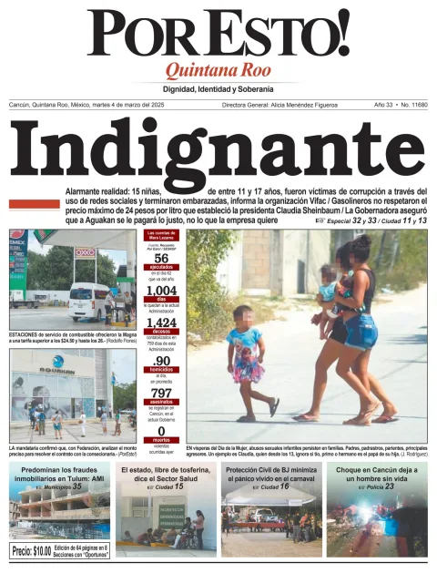 Portada de Por Esto (quintana Roo Cancun) del martes, 4 de marzo de 2025