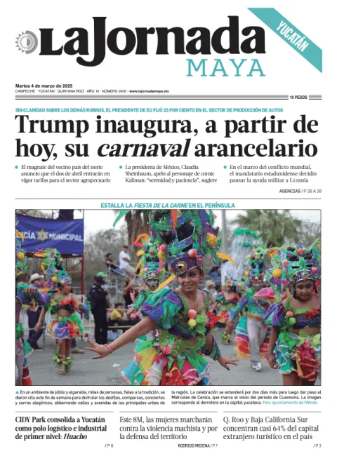 Portada de La Jornada Maya Yucatán del martes, 4 de marzo de 2025