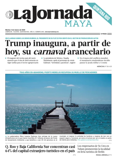 Portada de La Jornada Maya Quintana Roo del martes, 4 de marzo de 2025
