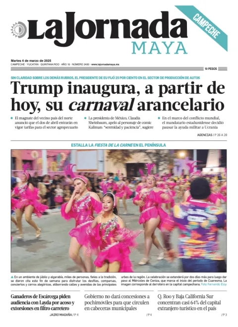 Portada de La Jornada Maya Campeche del martes, 4 de marzo de 2025