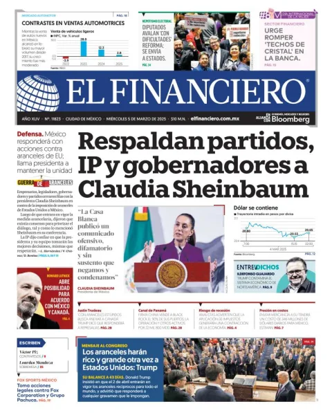 Portada de El Financiero