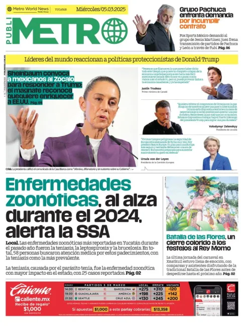 Portada de Publimetro Merida del miércoles, 5 de marzo de 2025
