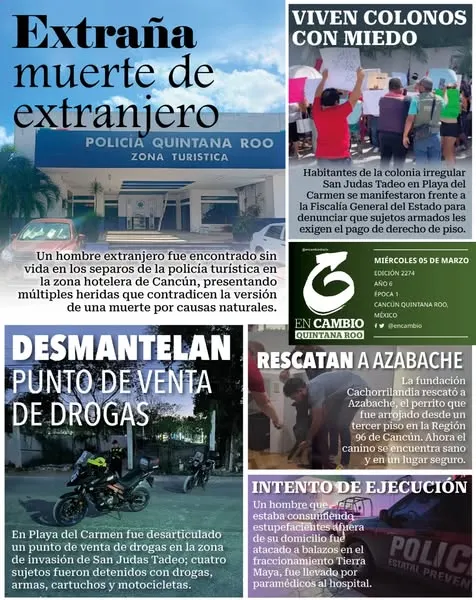 Portada de En Cambio - Quintana Roo (contraportada) del miércoles, 5 de marzo de 2025