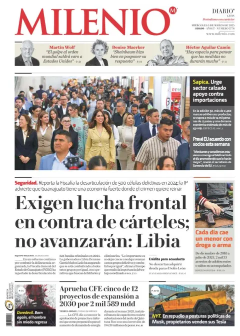 Portada de Milenio Leon del miércoles, 5 de marzo de 2025