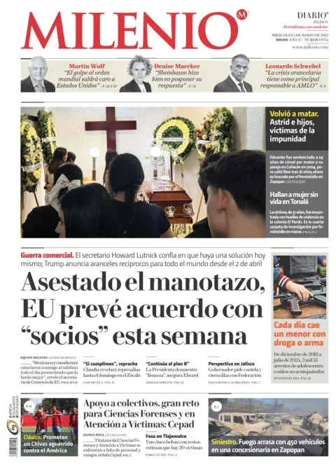 Portada de Milenio Jalisco del miércoles, 5 de marzo de 2025