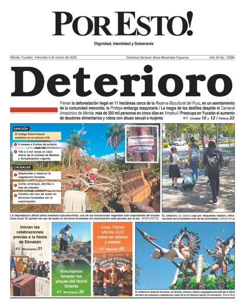 Portada de Por Esto (merida, Yucatan) del miércoles, 5 de marzo de 2025