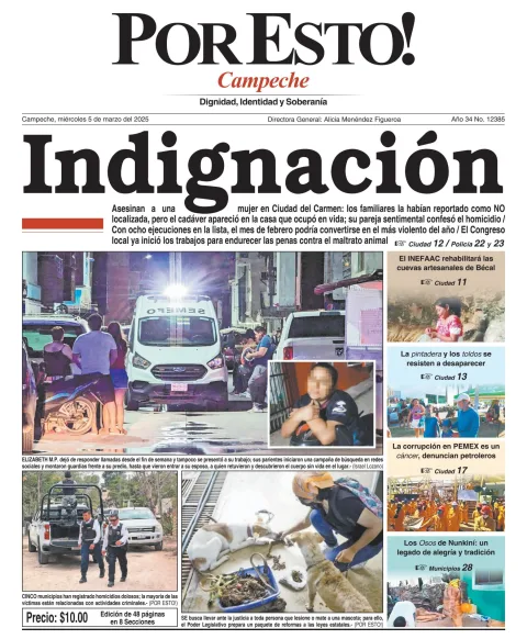 Portada de Por Esto (campeche) del miércoles, 5 de marzo de 2025