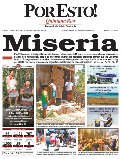 Portada de Por Esto (quintana Roo Cancun) del miércoles, 5 de marzo de 2025