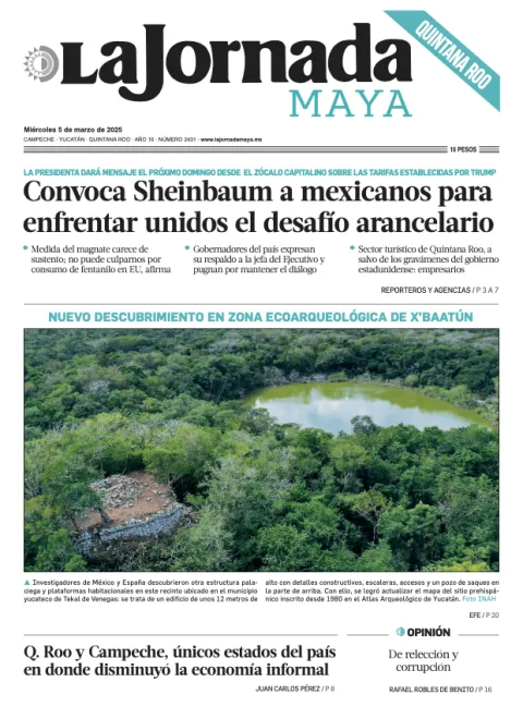 Portada de La Jornada Maya Quintana Roo del miércoles, 5 de marzo de 2025