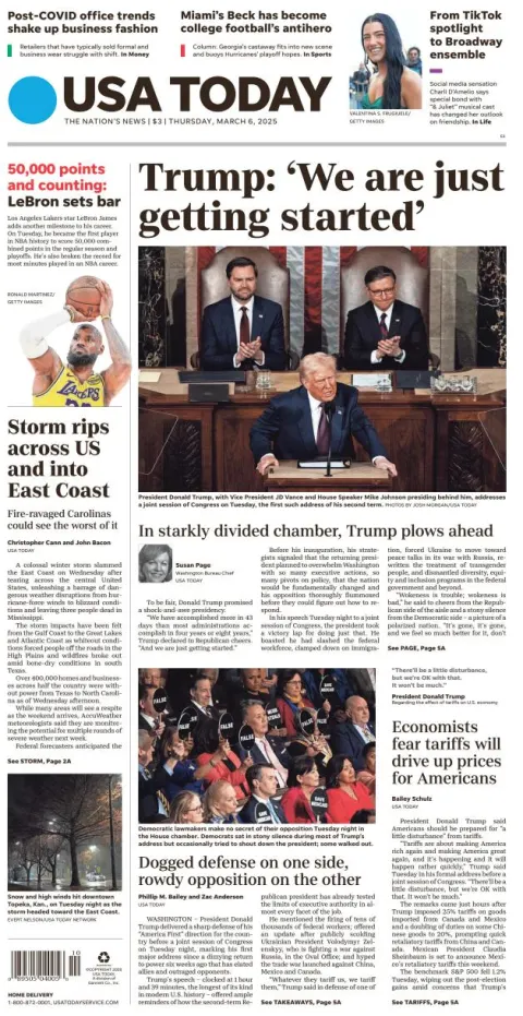 Portada de Usa Today
