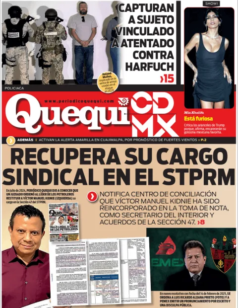 Portada de Quequi CDMX (contraportada) del jueves, 6 de marzo de 2025