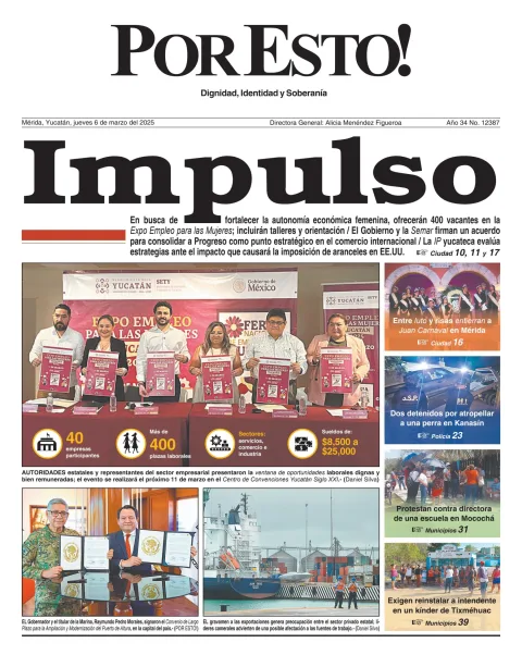 Portada de Por Esto (merida, Yucatan) del jueves, 6 de marzo de 2025