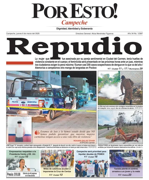 Portada de Por Esto (campeche) del jueves, 6 de marzo de 2025