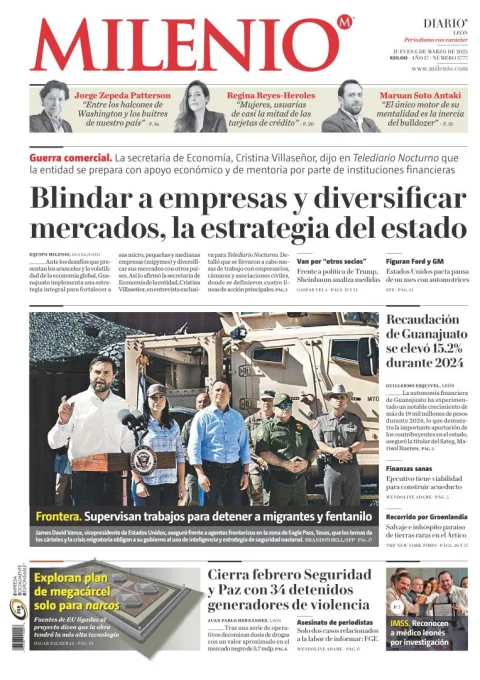 Portada de Milenio Leon del jueves, 6 de marzo de 2025