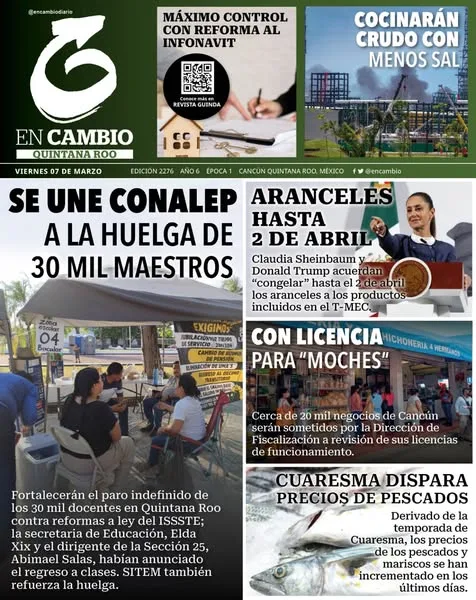 Portada de En Cambio - Quintana Roo (portada) del viernes, 7 de marzo de 2025