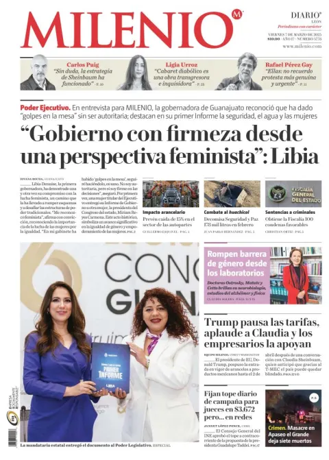 Portada de Milenio Leon del viernes, 7 de marzo de 2025