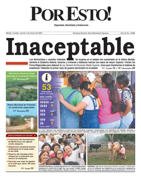 Portada de Por Esto (merida, Yucatan) del viernes, 7 de marzo de 2025