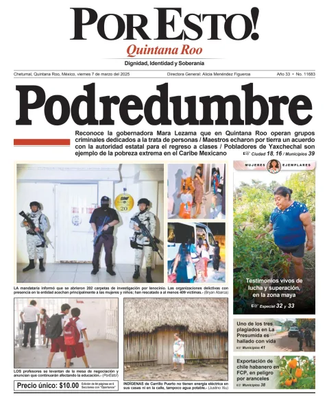 Portada de Por Esto (quintana Roo Chetumal) del viernes, 7 de marzo de 2025