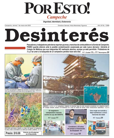 Portada de Por Esto (campeche) del viernes, 7 de marzo de 2025