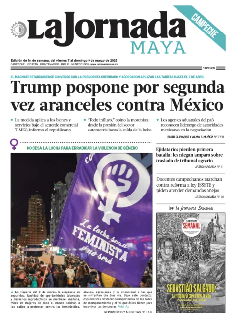 Portada de La Jornada Maya Campeche del viernes, 7 de marzo de 2025