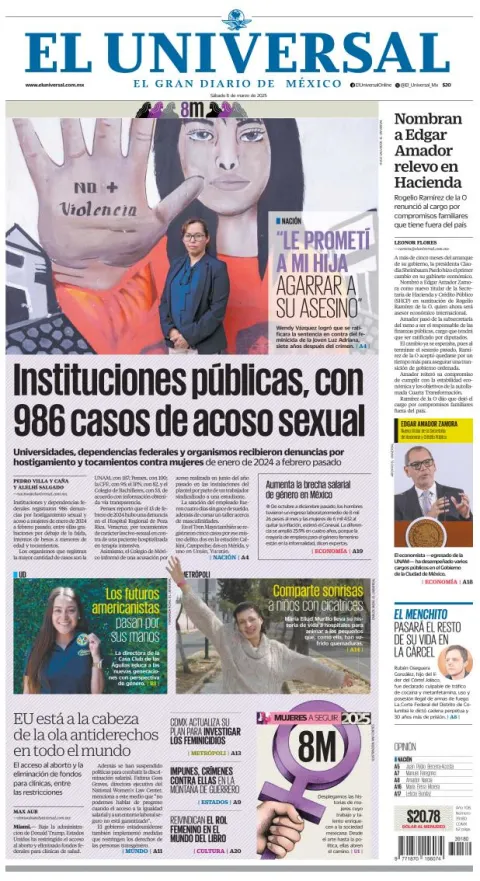 Portada de El Universal