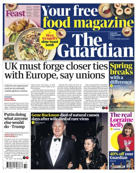 Portada de The Guardian (reino Unido)