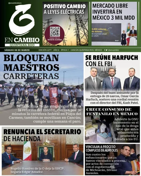 Portada de En Cambio - Quintana Roo (contraportada) del sábado, 8 de marzo de 2025