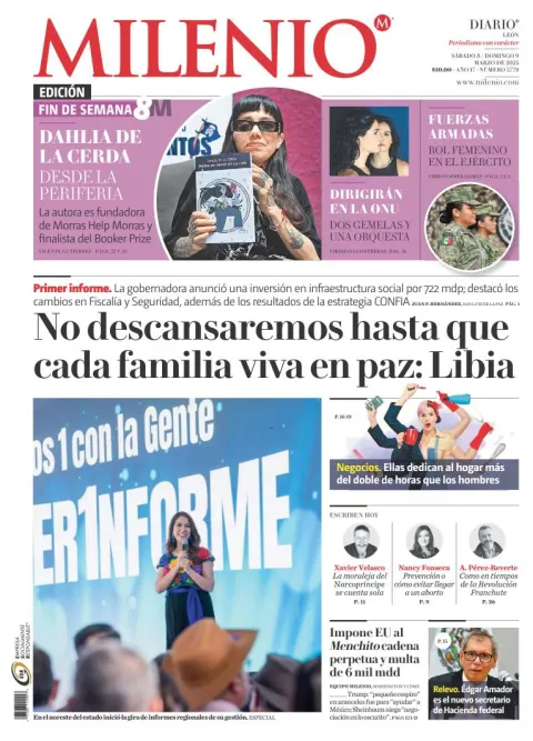 Portada de Milenio Leon del sábado, 8 de marzo de 2025