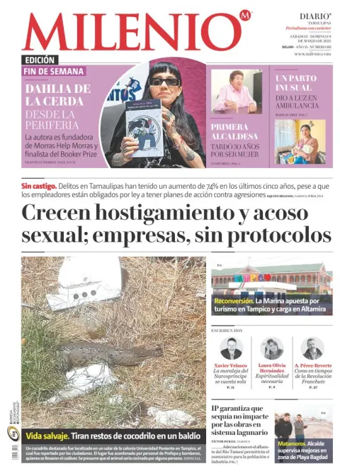 Portada de Milenio Tamaulipas del sábado, 8 de marzo de 2025