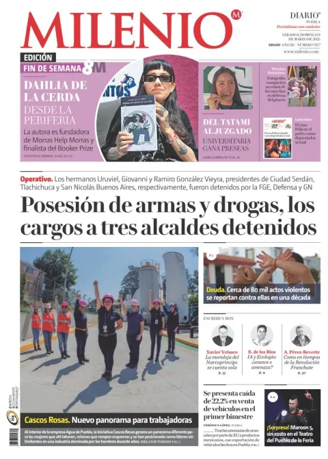 Portada de Milenio Puebla del sábado, 8 de marzo de 2025